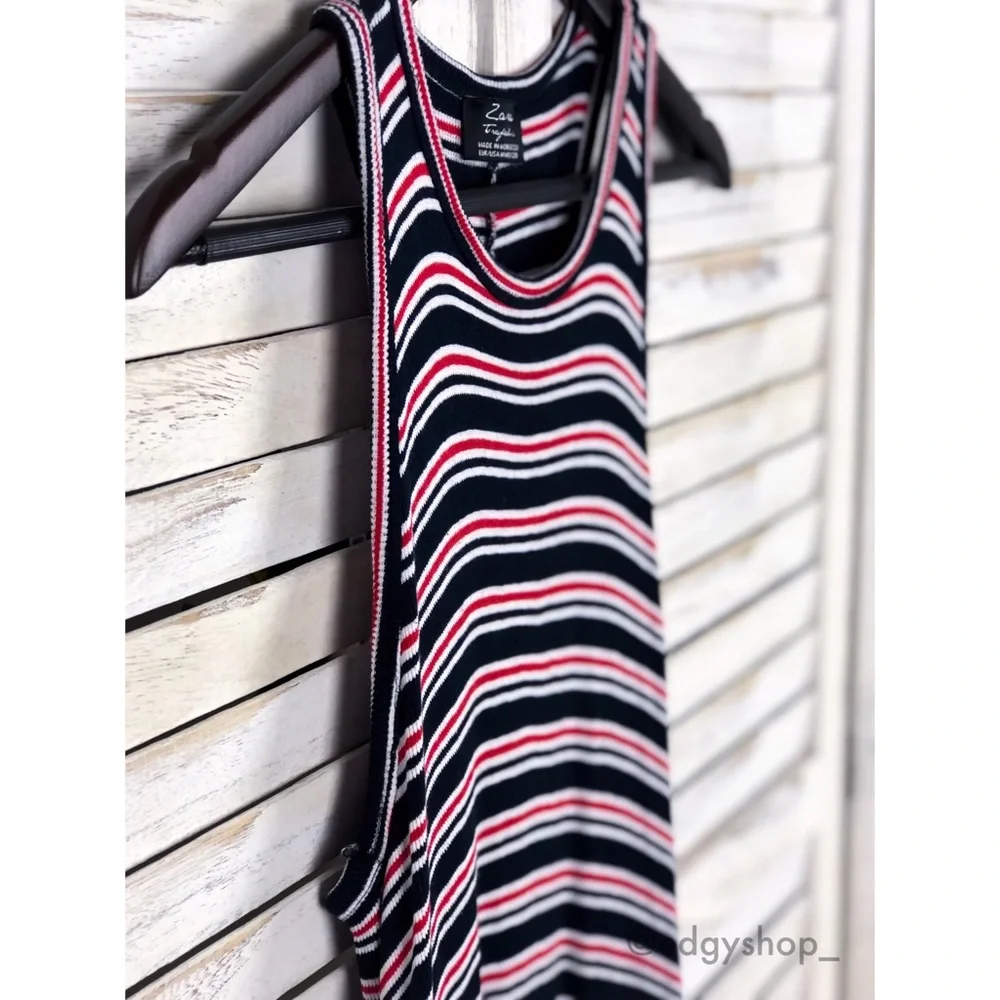 Zara | Trafaluc Ribbed Striped Tank Dress - Picture 2 of 7